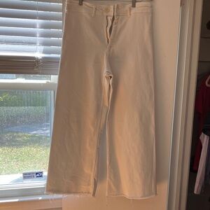 Zara Off-White Wide Leg Jeans